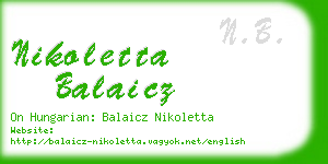 nikoletta balaicz business card